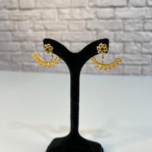 گوشواره هندی مدل گل سبز 00337