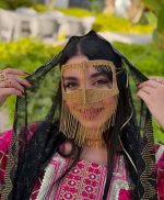تصویر برقع مدل نگینی دست دوز کد 0001411
