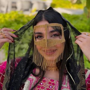 تصویر برقع مدل نگینی دست دوز کد 0001411