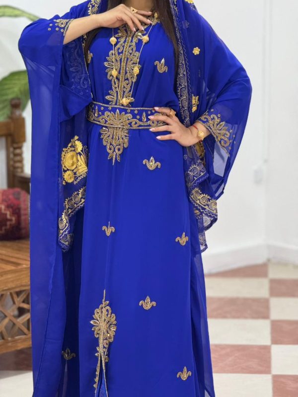 تصویرپیراهن مغربی دست دوز نخل 1-100375