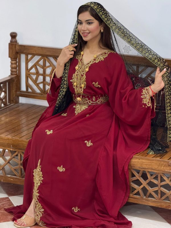 تصویرپیراهن مغربی دست دوز نخل 4-100375